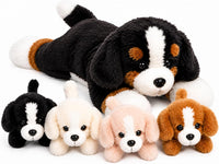 PixieCrush labradoodle stuffed animal pillow with 4 surprise plush puppies inside