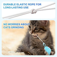 Cat Toy, Upgraded Smart Interactive Cat Toys with Remote Control, USB Rechargeable Door Hanging Retractable Kitten Toy for Self Play, Teaser Electronic Feather Cat String with 3 Plush Mice