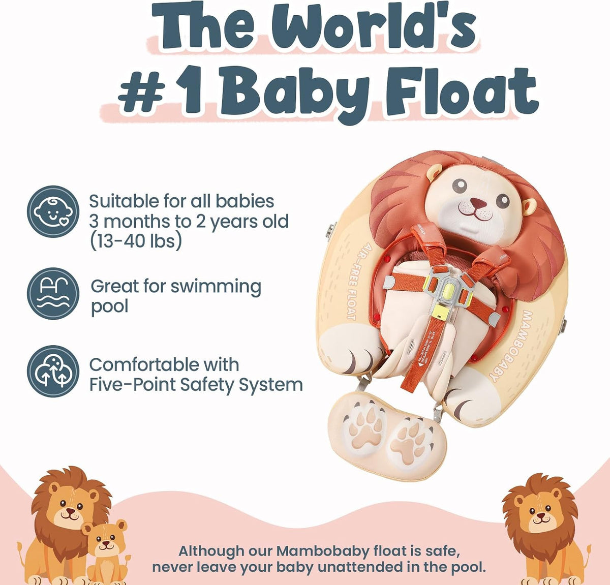 Mambobaby Float Deluxe non-inflatable baby pool float with sun canopy - view 20
