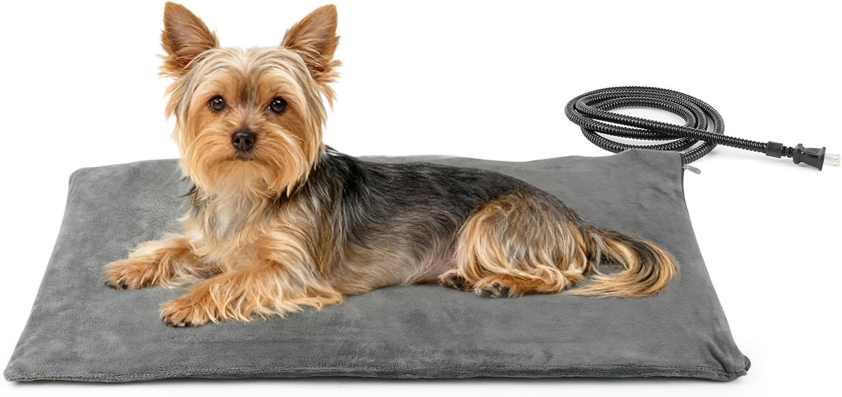 NICREW Cat Heating Pad, Consistent Heat, 17.7"x15.7", 30W - Gray / 27.5"L x 15.7"W x 0.4"Th