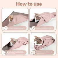 Paw Legend 35.4" Cat Wrap for Grooming Cat Wrap for Cutting Nails Cat Restraint for Nail Clipping Self Adhesive Blanket Restraint Cloth for Cats Within 22lbs
