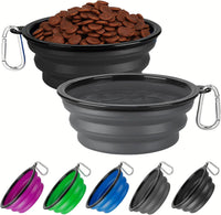 Collapsible Dog Bowl for Travel - Large / Grey+Black