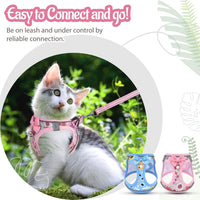 Cat Harness and Leash Escape Proof for Walking - L-Chest(15.7"-17.7") / Pink - image 3