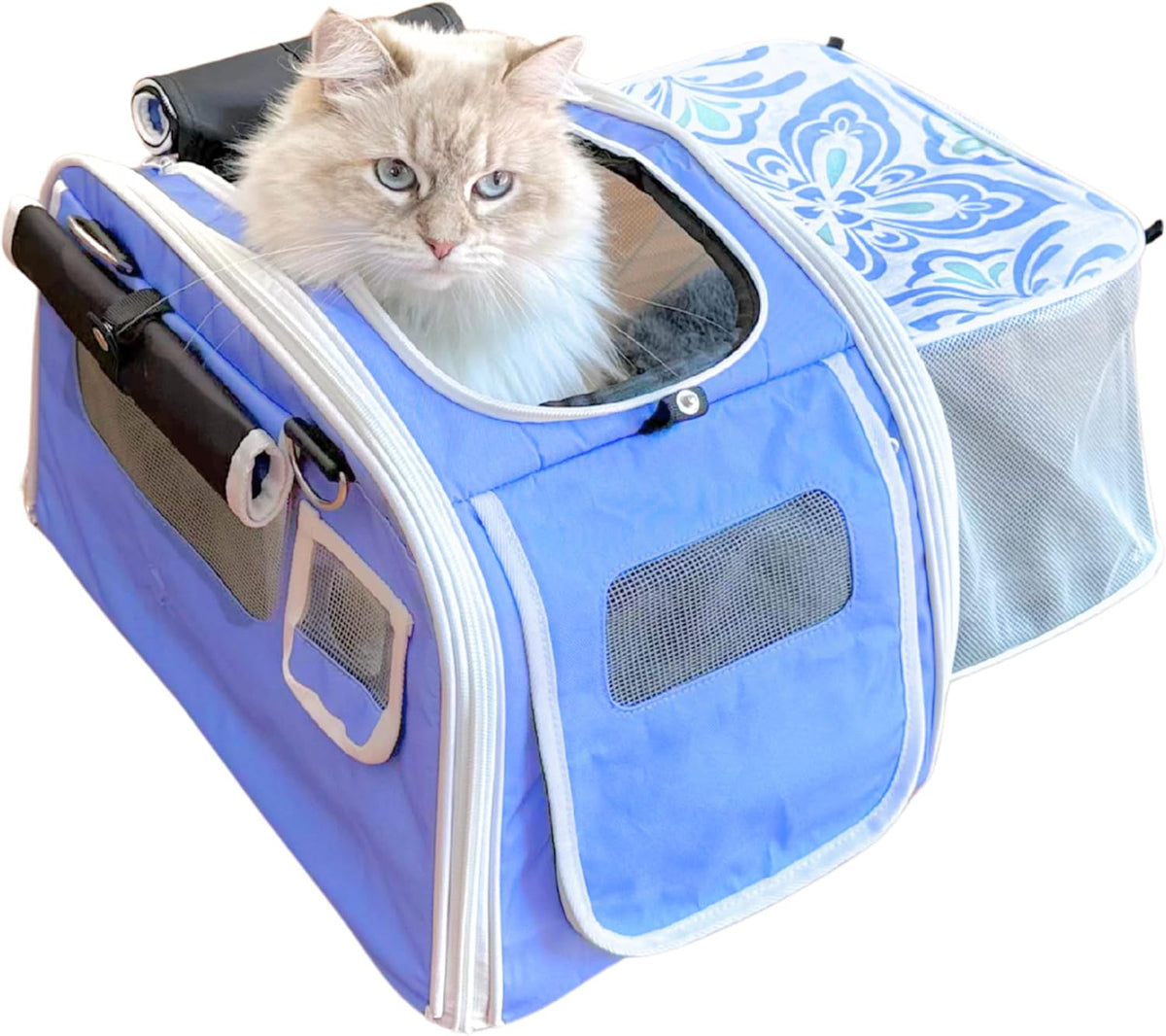 Soft-Sided Airline Approved Cat Carrier with Expandable Hideaway - Capri Nights