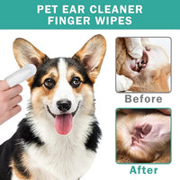 Dog Ear Cleaner Wipes Grooming Kit Care for Dogs & Cats Pet Ear Relief Gently Remove Ear Wax Debris and Smelly 50 Pcs Unscented
