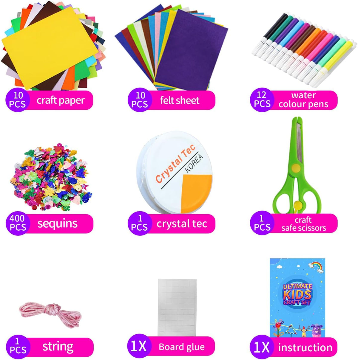 Itopstar 3000 Kids Arts and Crafts Supplies for Kids Crafting Supply - Green 3000pcs - image 4