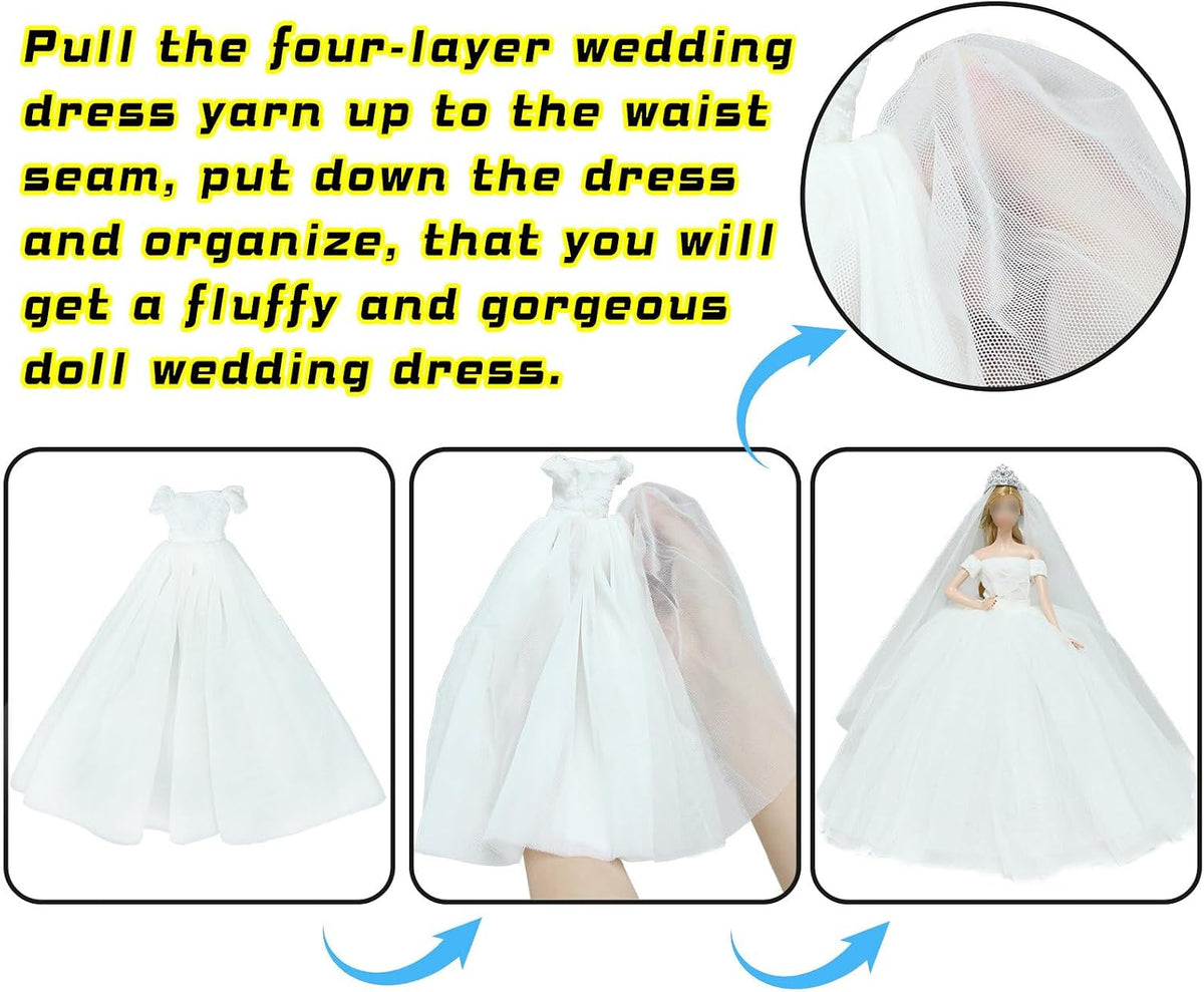 Wedding Set White Dress Bridal Veil and Groom Formal Suit Outfit - Wedding Set - image 3