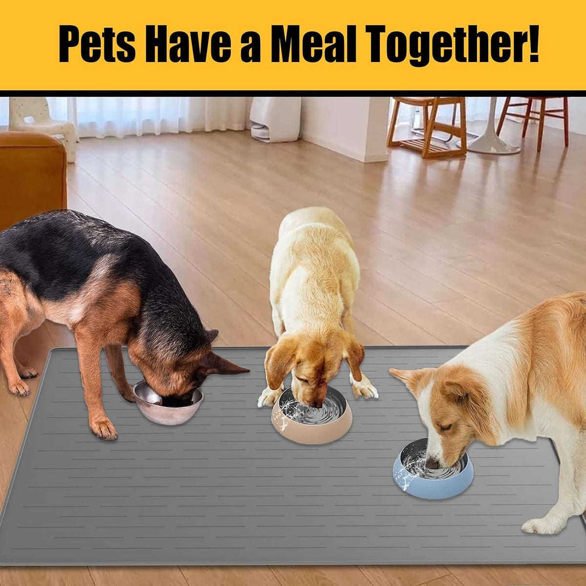 51.2"x25.6" Largest Dog Food Mat - Dark Blue / 31.8"L x 23.8"W - image 4