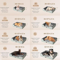 EHEYCIGA Orthopedic Dog Beds for Extra Large Dogs, Waterproof Memory Foam XL Dog Bed with Sides, Non-Slip Bottom and Egg-Crate Foam Big Pet Couch Bed with Washable Removable Cover, Greyish Green