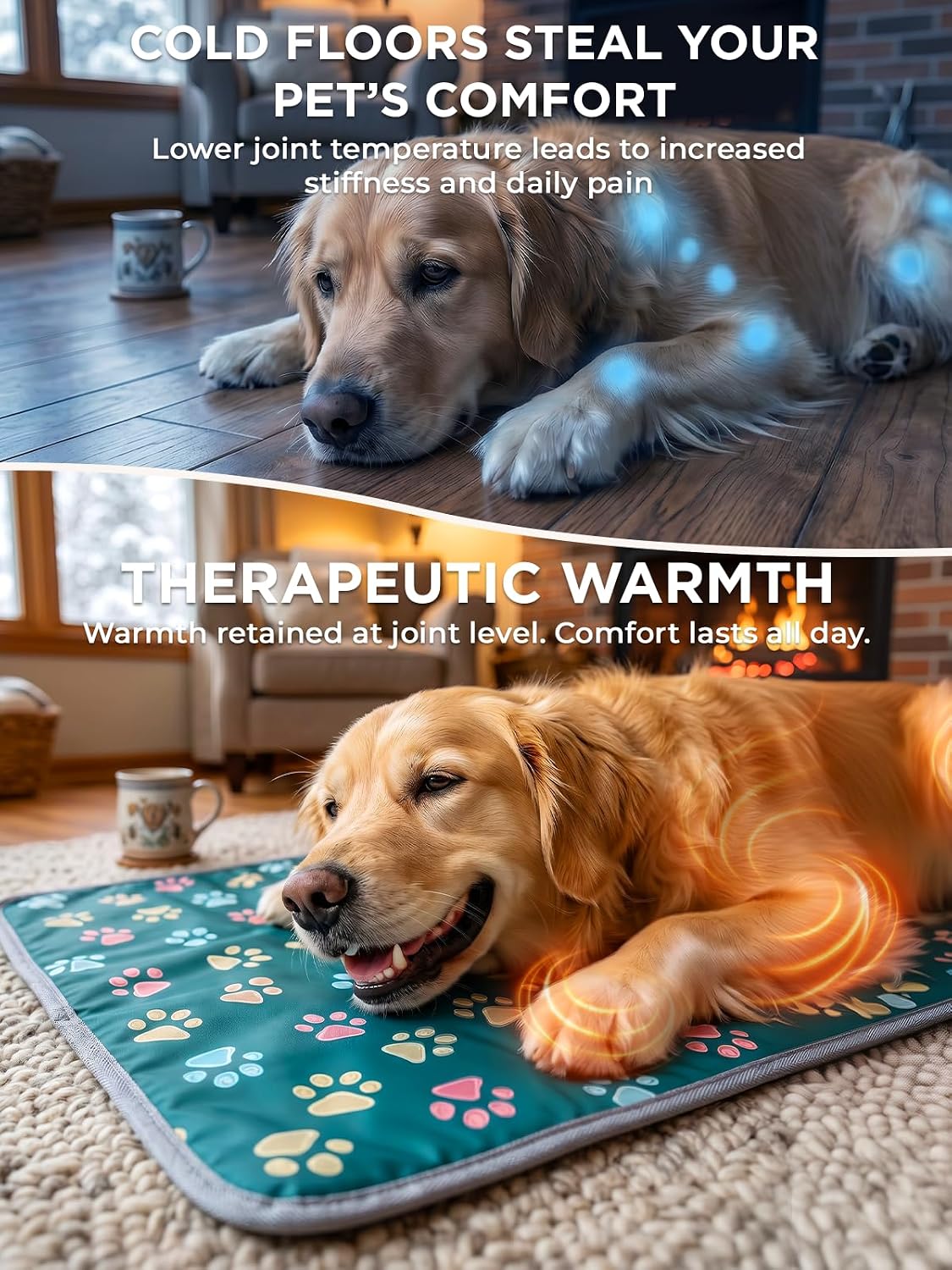 furrybaby Pet Heating Pad for Cats & Dogs, Waterproof Heated Bed - Temp adjustable / round 12in / Green - image 2