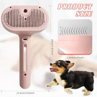 Self-Cleaning Spray Cat Brush for Shedding, Removes Static Flying Hair, and Works Wonders for Both Long and Short-Haired Pets 2 In 1 Cleaning Brush for Cats And Dogs Grooming (pink)