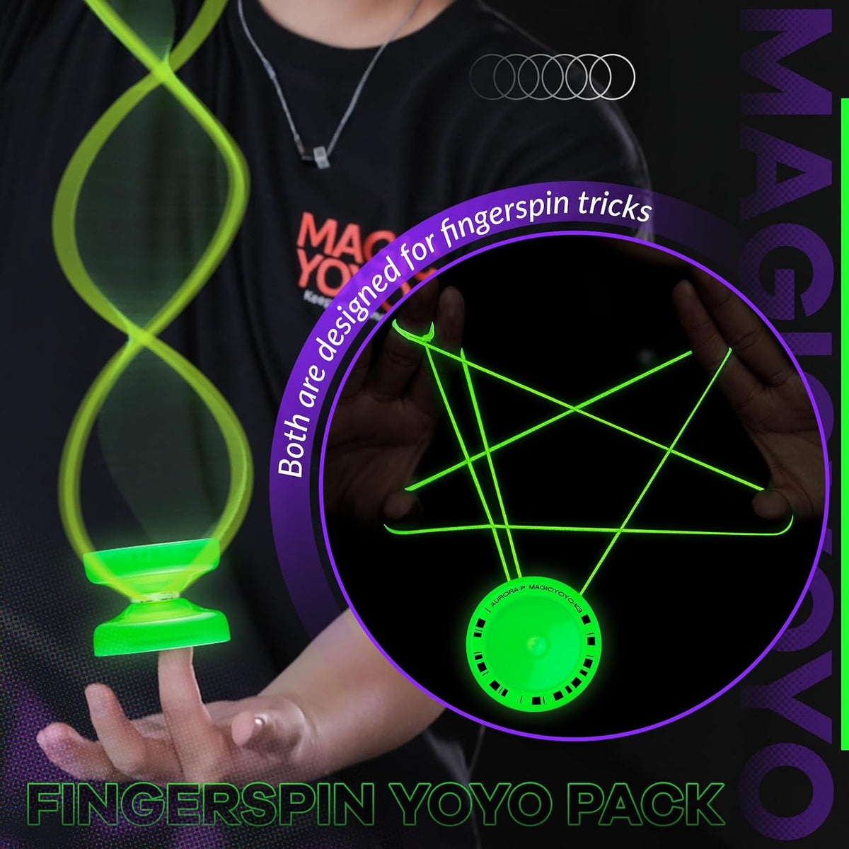 MAGICYOYO K2 Yoyo Professional Glow in The Dark - K2 Glow Green+K3 Glow Green - image 4