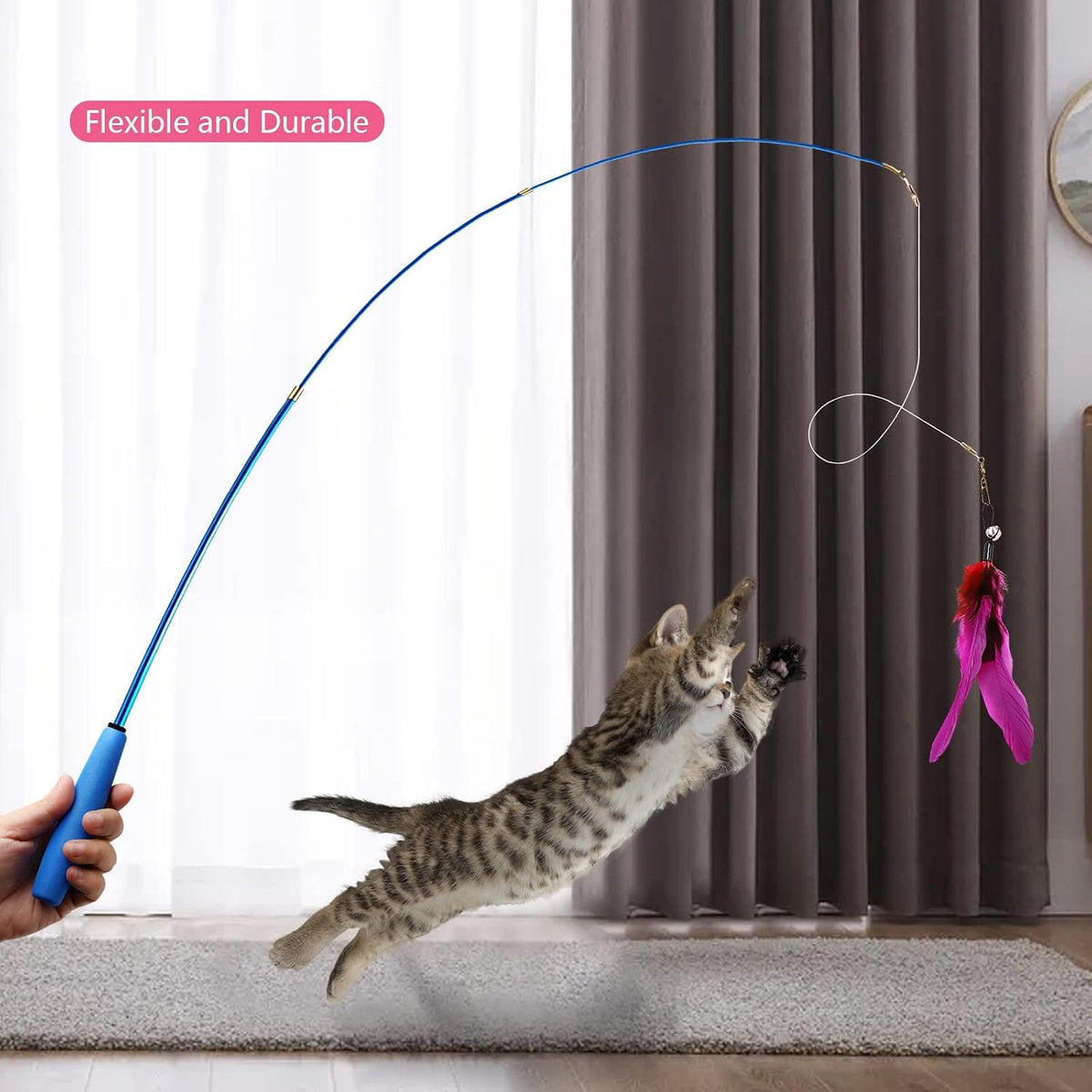 12PCS Interactive Kitten Toys - Cat Feather Toys - image 3
