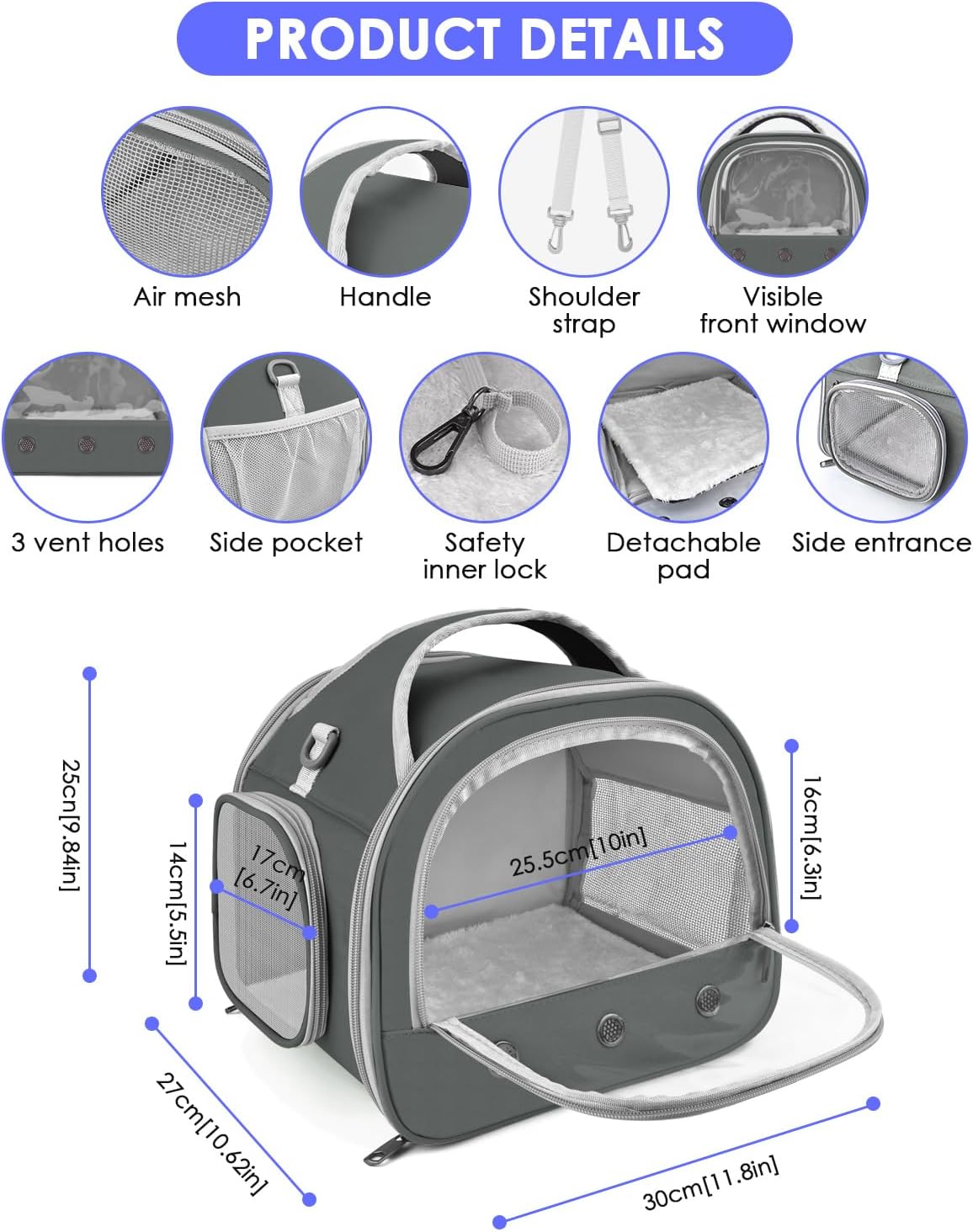Bissap Guinea Pig Carrier Bag - Grey - image 2