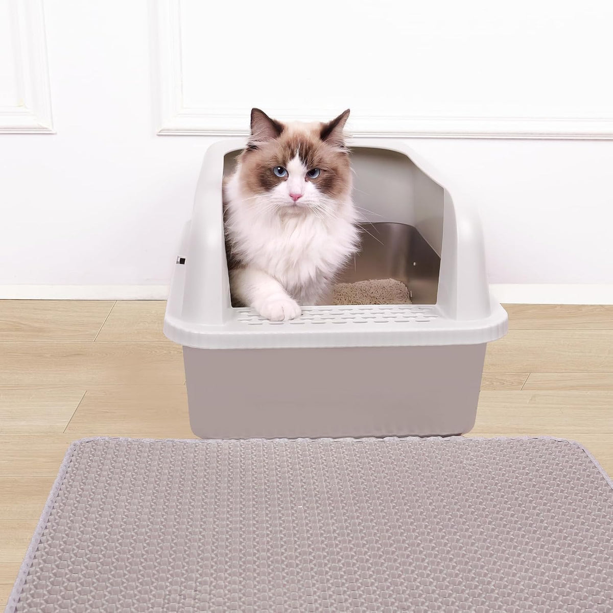 Henkelion Stainless Steel Cat Litter Box with Lid - M-2PCS - image 4