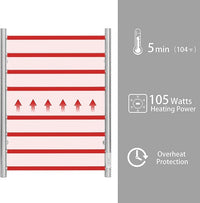 KEG Towel Warmer Wall Mounted with Built-in Timer 8 Bars Electric Stainless Steel Heated Towel Racks for Bathroom, Hot Plug-in Bath Towel Heater Brushed Nickel (TW-8-BN)