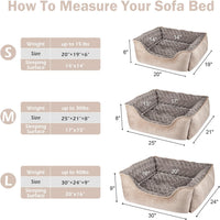 JOEJOY Rectangle Dog Bed for Large Medium Small Dogs - Beige / L(30"x 24"x 9") - image 4