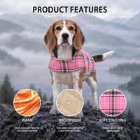 Winter Dog Jackets, Reversible Dog Coat with Leash Hole - Pink / L - image 4