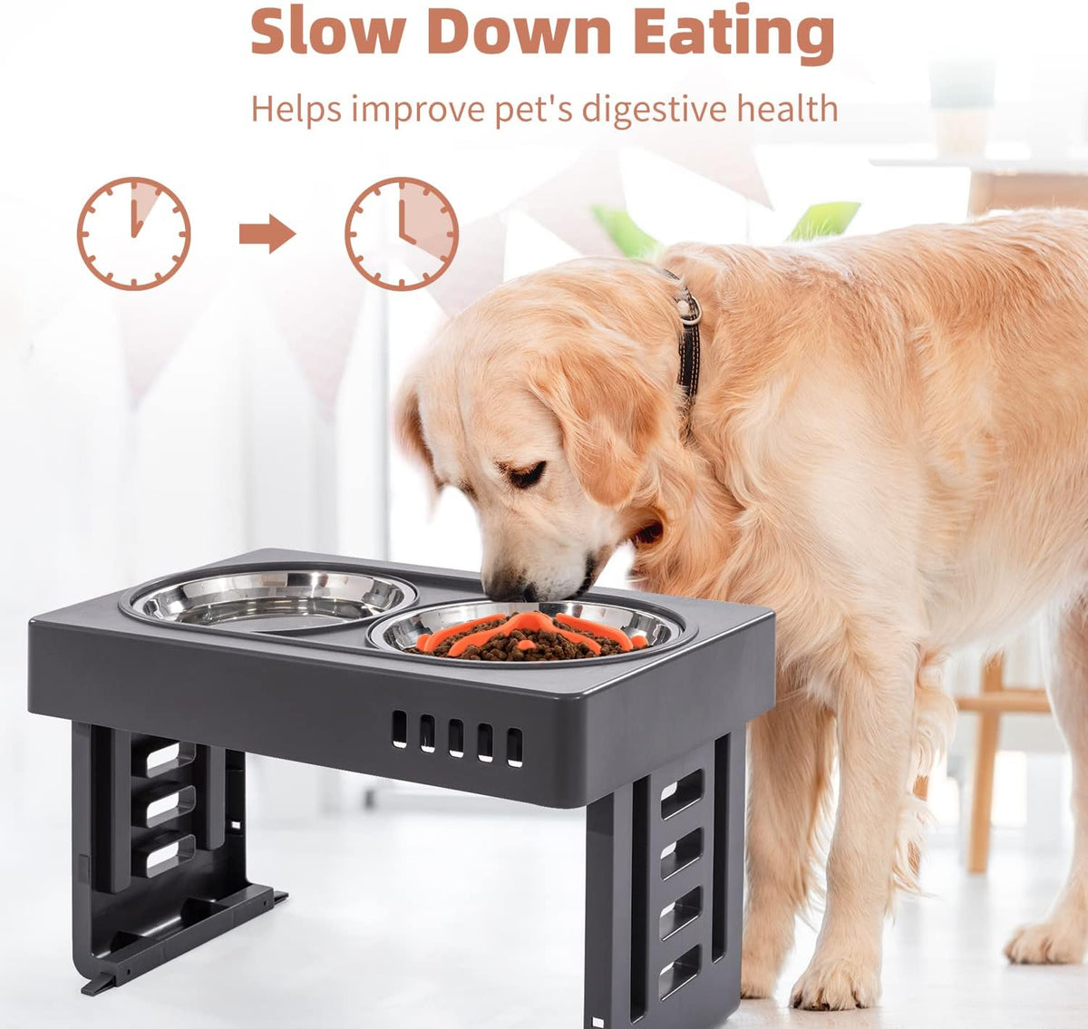 Jaoul Slow Feeder Dog Bowls Insert - Small(4 inch) / Orange - image 2