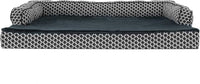 Furhaven Memory Foam Dog Bed for Large Dogs w/ Removable Bolsters & Washable Cover, For Dogs Up to 95 lbs - Plush & Woven Decor Comfy Couch Sofa - Diamond Gray, Jumbo/XL