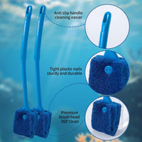 SLSON Aquarium Algae Scraper Double Sided Sponge Brush Cleaner Long - 2 - image 4