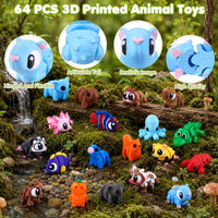 Celltestria 18PCS 3D Printed Skeleton Fidget Toys with Coffin Storage - 72Pcs 3D Animals - image 4