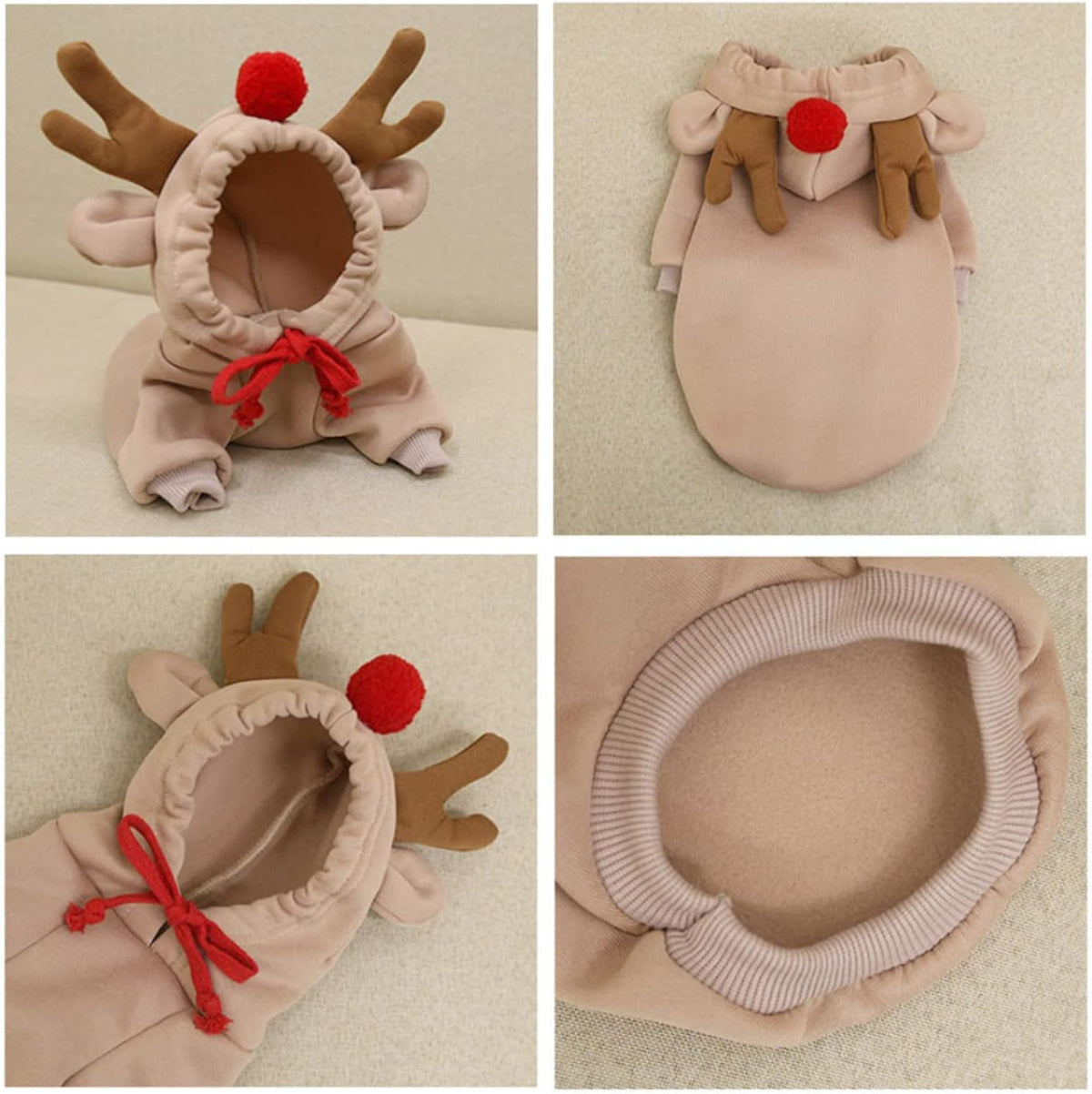Dog Hoodie Basic Sweater Coat Cute - Elk / Small - image 2