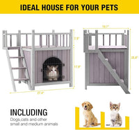 Aivituvin Dog House Feral Cat House Outdoor and Indoor,Pet Houses with Stairs,2 Storys