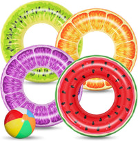 Jasonwell Inflatable Pool Floats Kids - Watermelon Red Orange GreenPurple / Large / 4