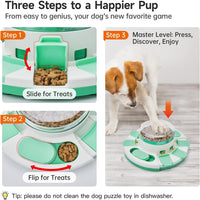 Potaroma Dog Puzzle Toy 2 Levels, Slow Feeder - Green White - image 3