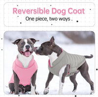 Lelepet Reversible Dog Coat Windproof Dog Jacket Lightweight Puffer - Extra Small / Pink - image 2