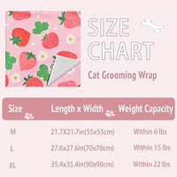 27.6" Cat Grooming Wrap,Self-Adherent Cat Wrap for Cutting Nails,Anti-Escape Cat Swaddle Wrap,Multifunctional Anti-Scratch Cat Restraint Wrap for Medicine,Nail Clipping,Ear Cleaning(Within 15lbs)