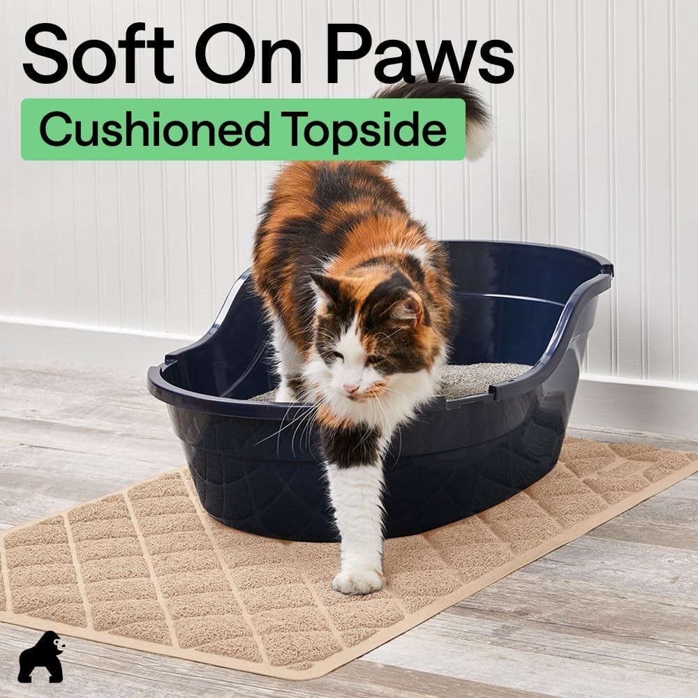 GORILLA GRIP Cat Litter Mat, Coiled Mesh Trapping Mats - Large (35" x 23") / Beige - image 2