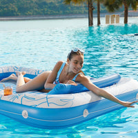 Inflatable Tanning Pool Lounger Float - Blue / X-Large - image 3