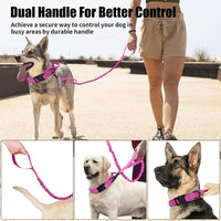 Tactical Dog Collar - Dog Collar with Control Handle for Medium Large Dogs – Essentials for Dogs - Pink Set / XL - image 4