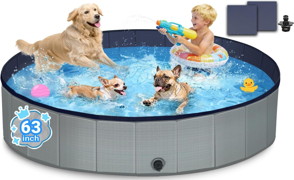 Dog Kiddie Pool for Small Medium Large Dogs, Multiple Pets - 63"x11.8"