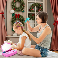 AOSITE hair bedazzler gem stamper kit with glitter pieces, wig pieces, mirror and box - view 4