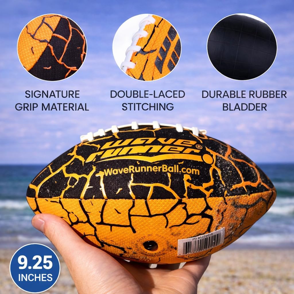 Wave Runner 9.25 inch waterproof junior football with textured grip for pool and beach - view 7