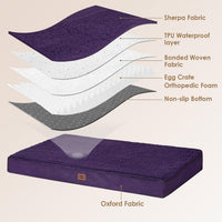 EHEYCIGA Orthopedic Dog Bed Large with Removable Washable Cover - 41*27*3.5 inches / Purple - image 4