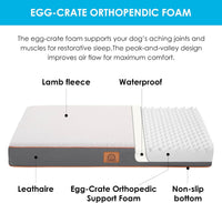 Washable Orthopedic Large Dog Bed with Removable Cover - Light Grey / 41.0"L x 27.0"W x 3.0"Th - image 2