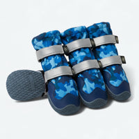 Spark Paws Dog Winter Boots, Waterproof Snow Booties - Blue Camo / Size 2: 1.8"x2.4"(W*L) (Pack of 4)
