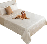 Waterproof Dog Blanket, Soft Reversible Throw for Couch & Bed Protection – Essentials for Dogs - Cream+beige / 82x102 Inch (Pack of 1)