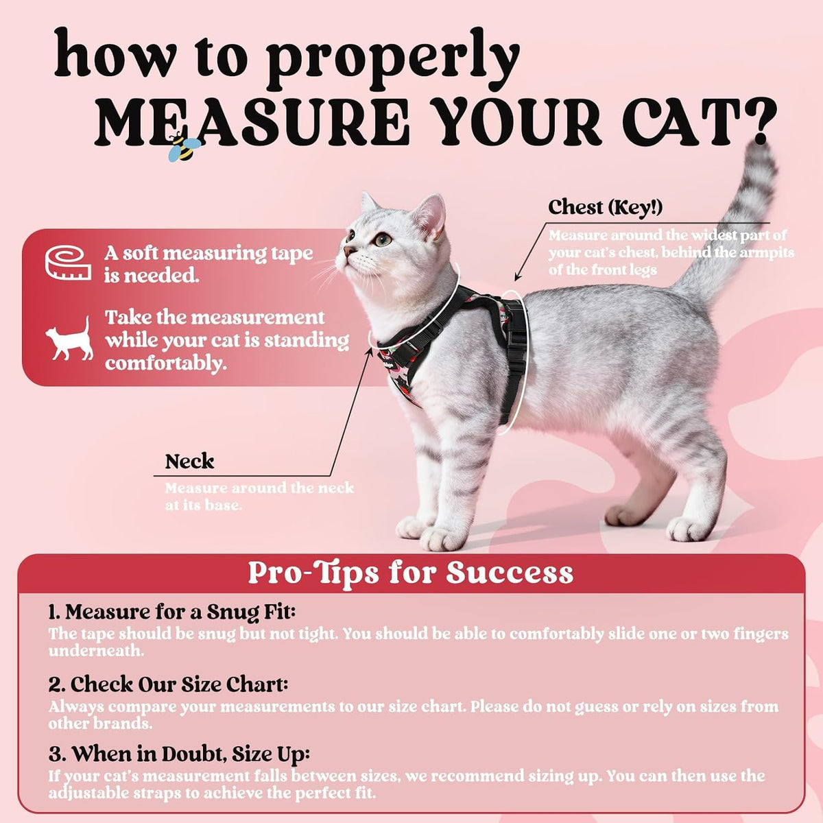 rabbitgoo Cat Harness and Leash Set, Escape Proof Vest - S / Berry Pounce - image 2