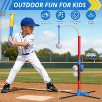 QDRAGON 4-in-1 T ball set for kids with bats, softballs, tee stand and catch paddles - view 10