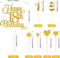 18th Birthday Cake Decorations - Gold - image 2
