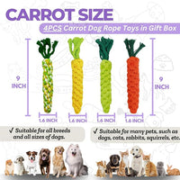 4PCS Mixed Color Woven Pet Chew Set (Yellow, Green, Orange, Rainbow), Dog Chew Toys, Cat Teething Toys, Durable & Safe Interactive Pet Toys