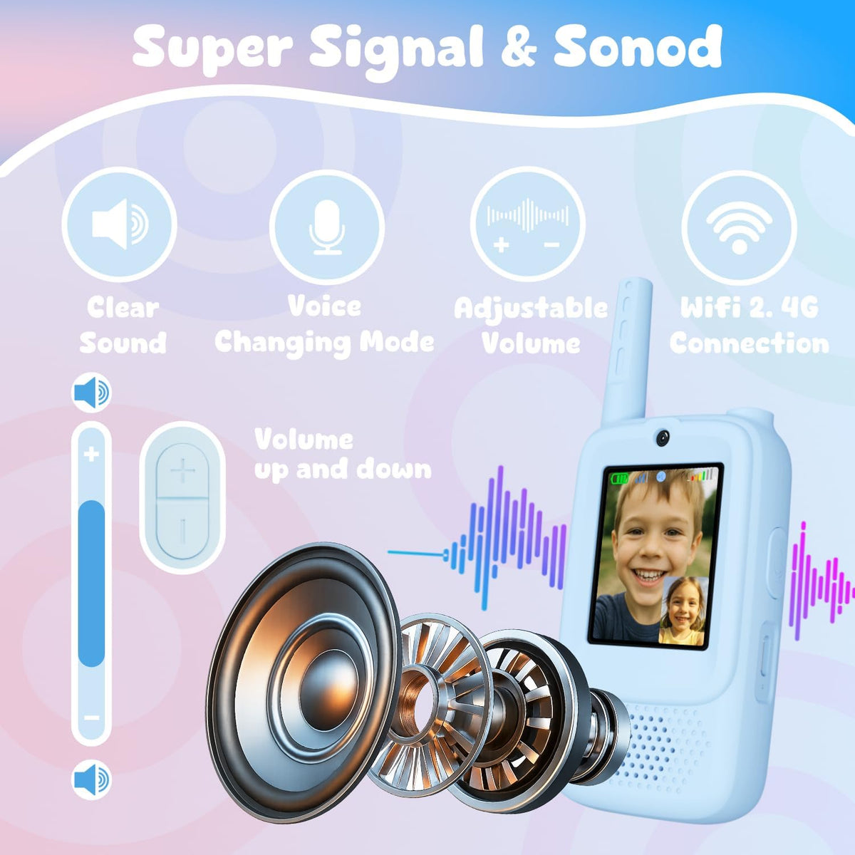 Video Walkie Talkies for Kids - Blue/Blue - image 4