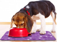 Dog Food Mat, Absorbent Water Bowl Mats Cat Pet Feeding Placemats Pink 20 * 12 inch – Essentials for Dogs - LightPurple / 20"L x 12"W - image 3