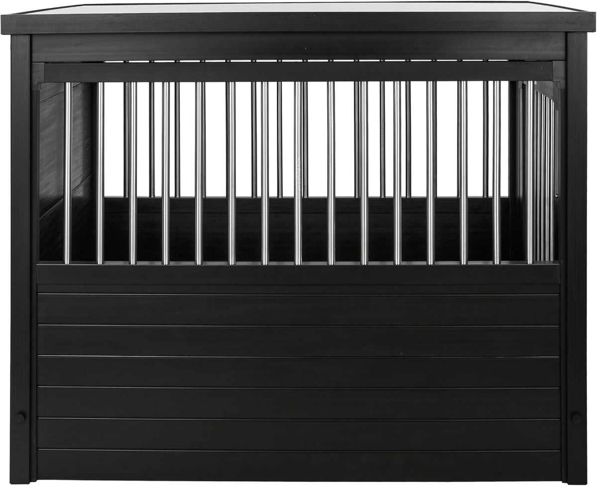 New Age Pet ECOFLEX Large Furniture Style Dog Crate & End Table - Black / 35.9"L x 23.7"W x 28.0"H - image 3