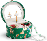 VLANDO Musical Jewelry Box for Girls - G.Christmas Green
